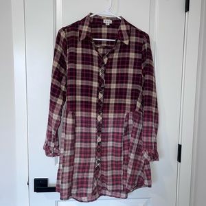 POL plaid tunic